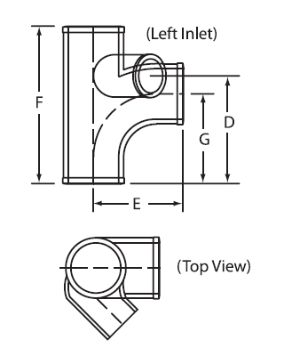 Charlotte Cast Iron 4" (LH) No- Hub Sanitary Tee W/ 2" 45° Sanitary ...